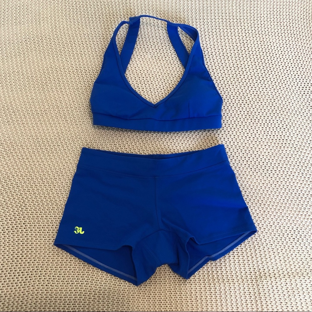 NEW jo and Jax bra and shorts blue set dancewear